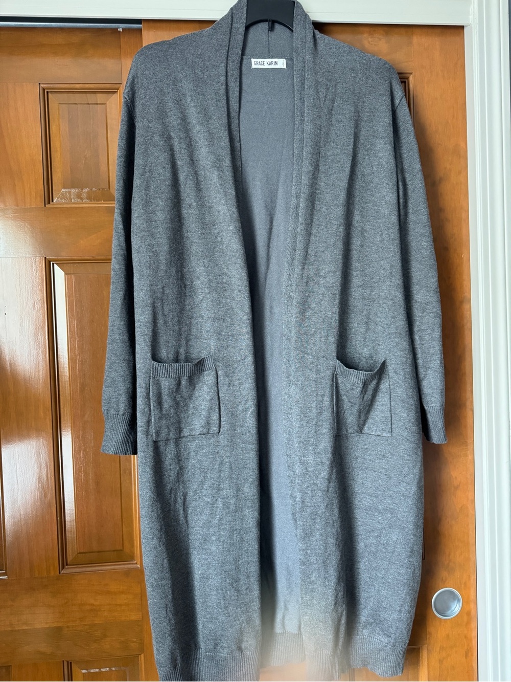 Grace Karin Gray Open-Front Knit Cardigan - Picture 3 of 8